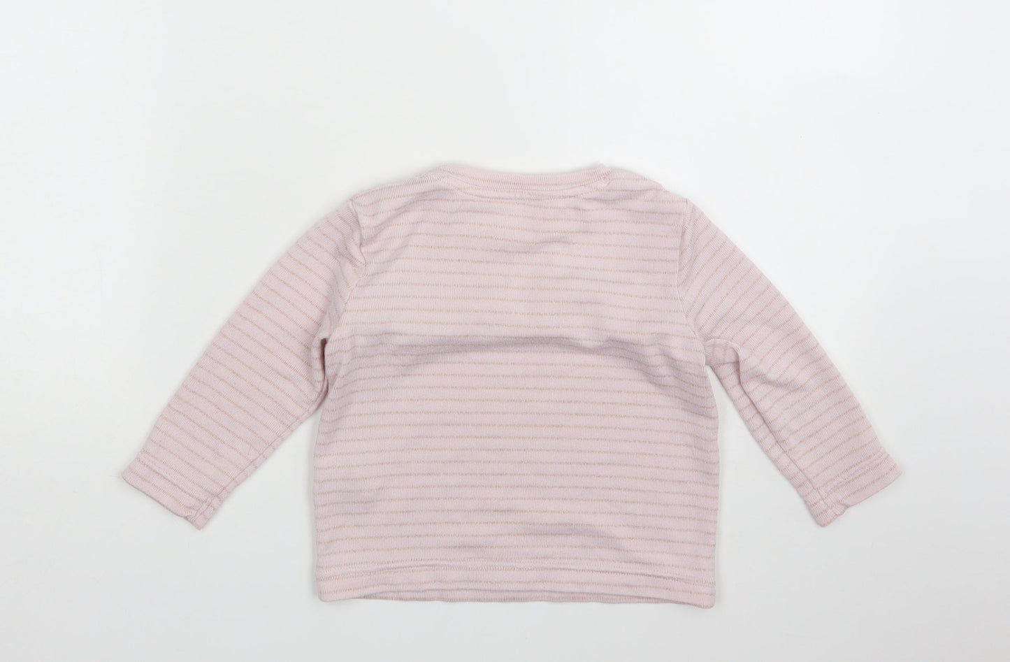Matalan Girls Pink Striped  Basic T-Shirt Size 12-18 Months