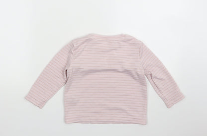 Matalan Girls Pink Striped  Basic T-Shirt Size 12-18 Months
