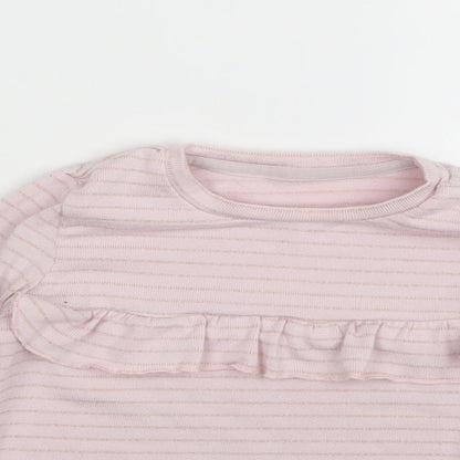 Matalan Girls Pink Striped  Basic T-Shirt Size 12-18 Months