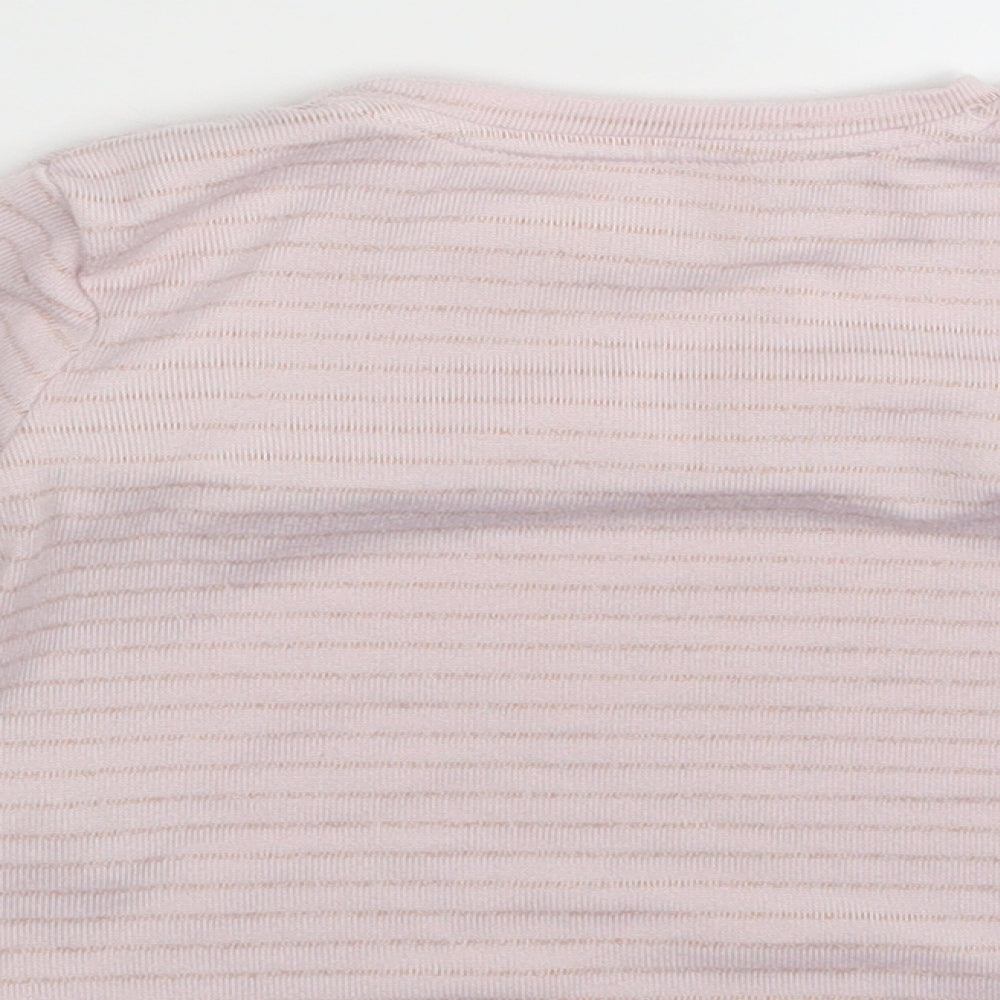 Matalan Girls Pink Striped  Basic T-Shirt Size 12-18 Months
