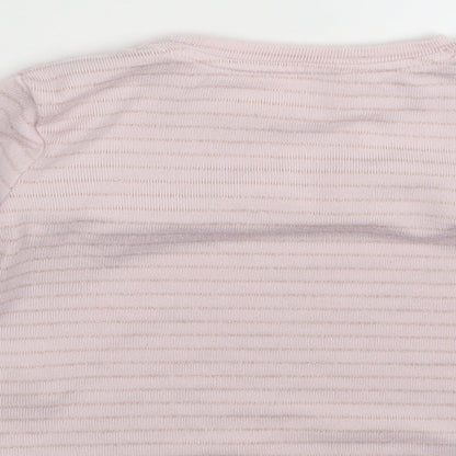 Matalan Girls Pink Striped  Basic T-Shirt Size 12-18 Months