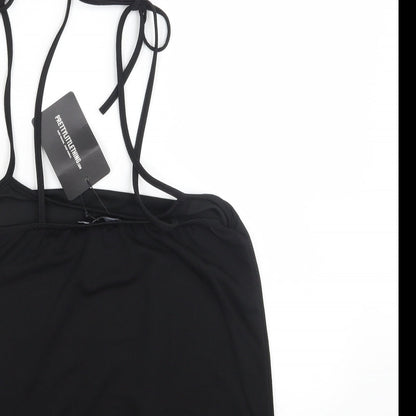 Womens UK Size 10 pretty little  Thing Black Basic T-Shirt