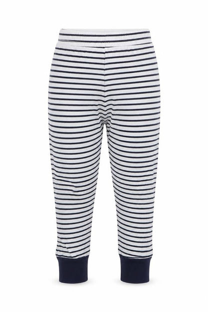 Front view of George girls’ blue striped capri trousers, size 3-4, years