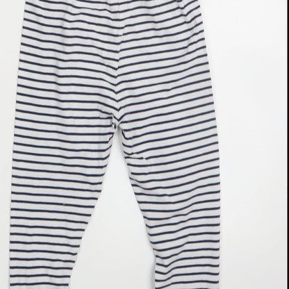 George Girls Blue Striped  Capri Trousers Size 3-4 Years