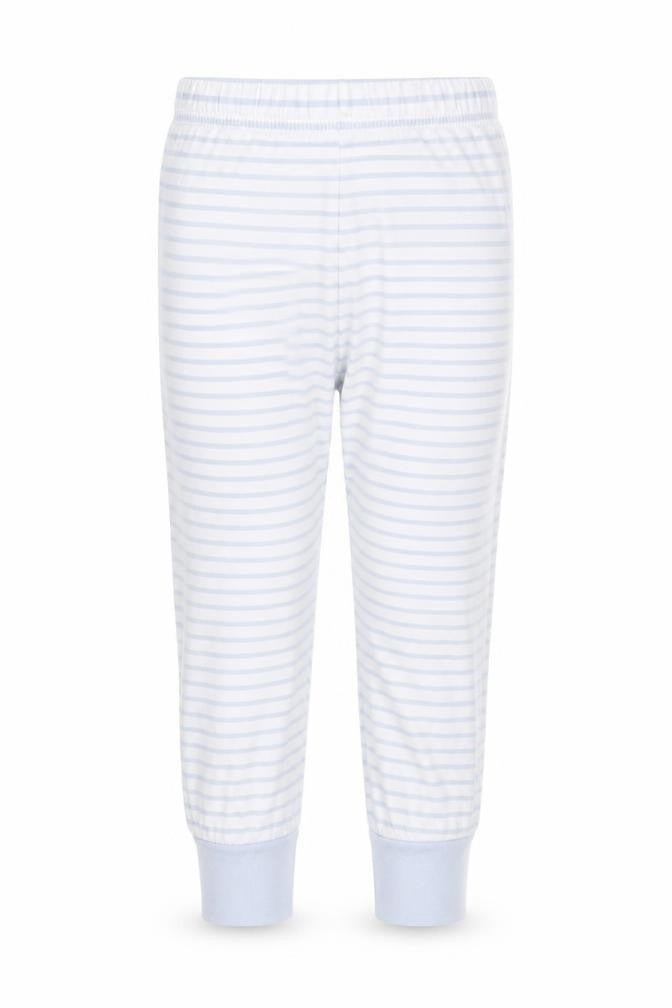 Front view of George girls’ blue striped capri trousers, size 3-4, years