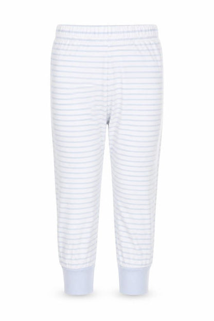 Front view of George girls’ blue striped capri trousers, size 3-4, years