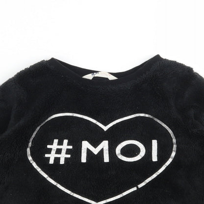 H&M Girls Black Geometric  Pullover Jumper Size 9-10 Years