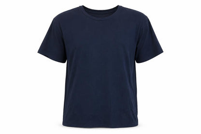 Front view of Marks & Spencer men’s blue t-shirt, size 14