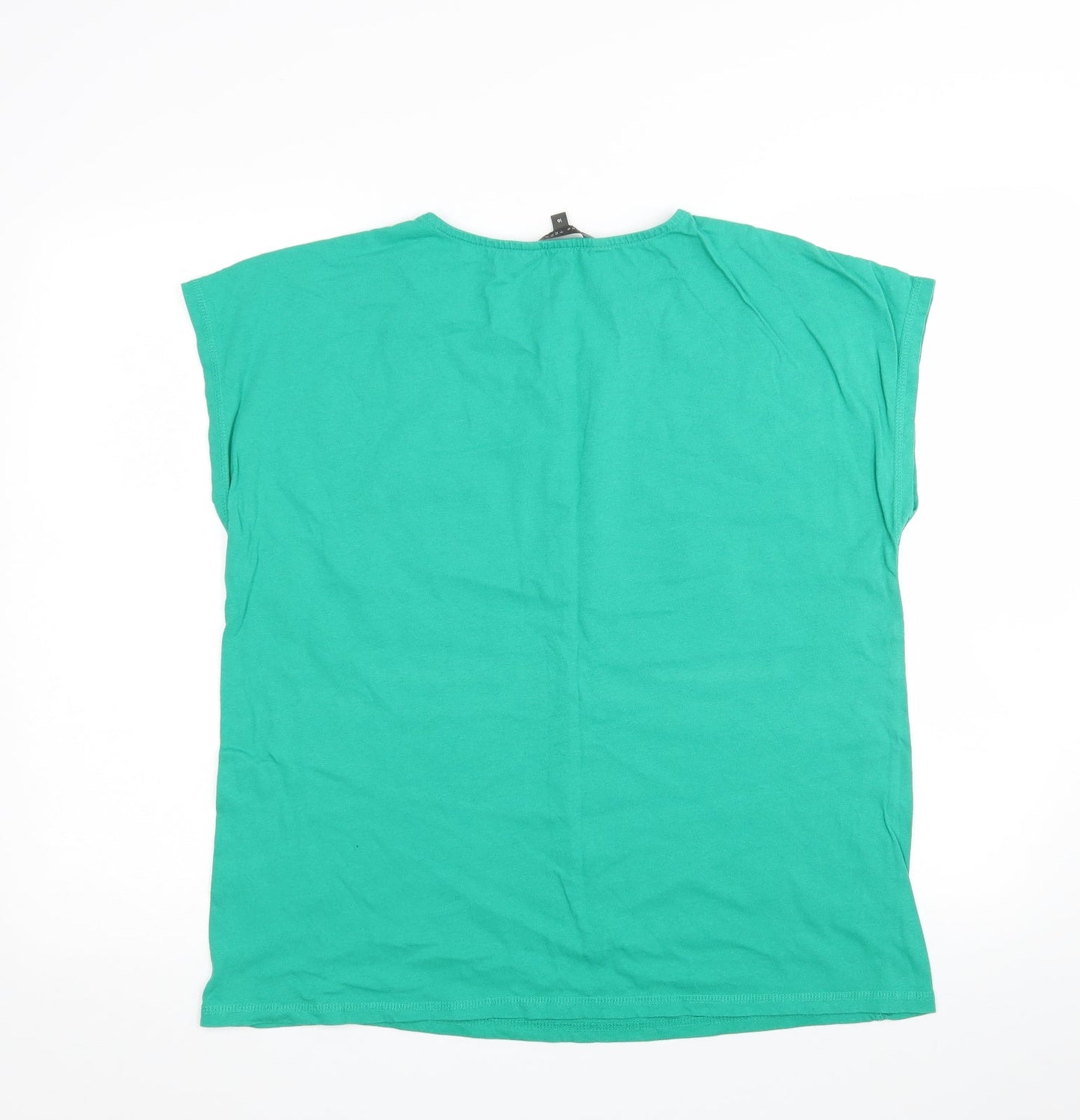 Womens UK Size 10 LOVE TEES Green Basic T-Shirt