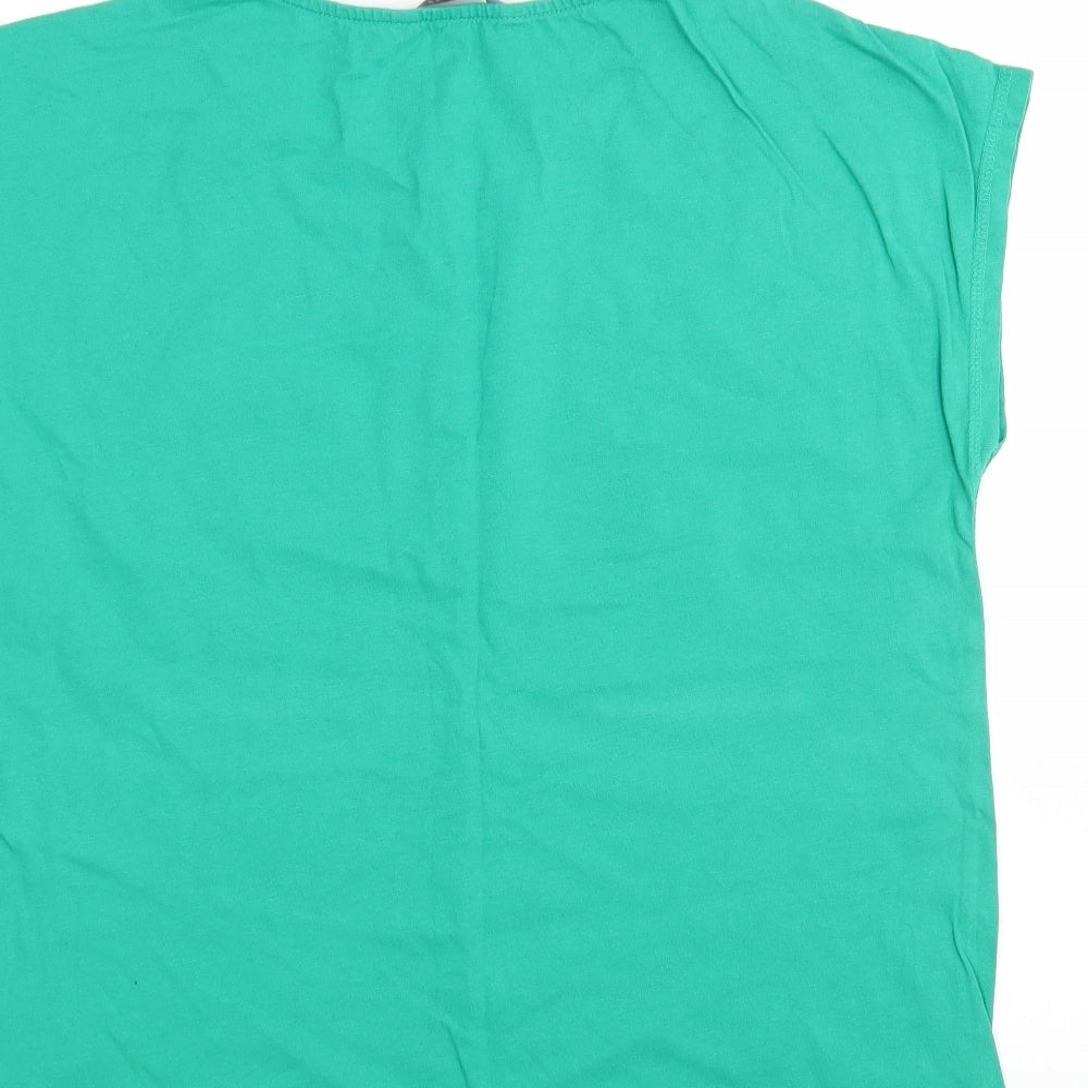 Womens UK Size 10 LOVE TEES Green Basic T-Shirt