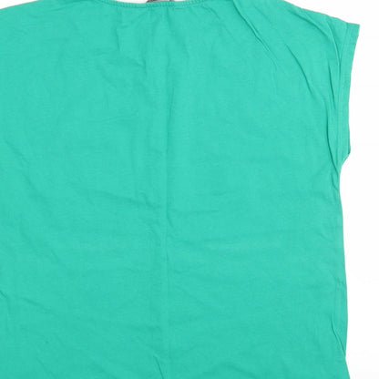 Womens UK Size 10 LOVE TEES Green Basic T-Shirt