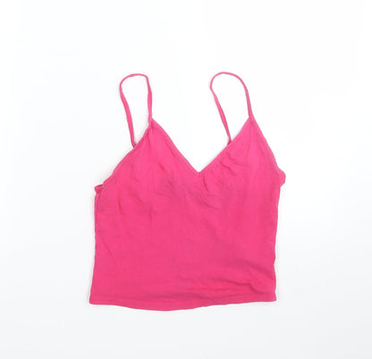 Womens UK Size 8 New Look Pink Basic T-Shirt