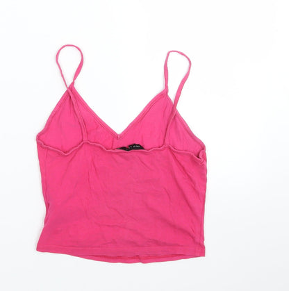 Womens UK Size 8 New Look Pink Basic T-Shirt