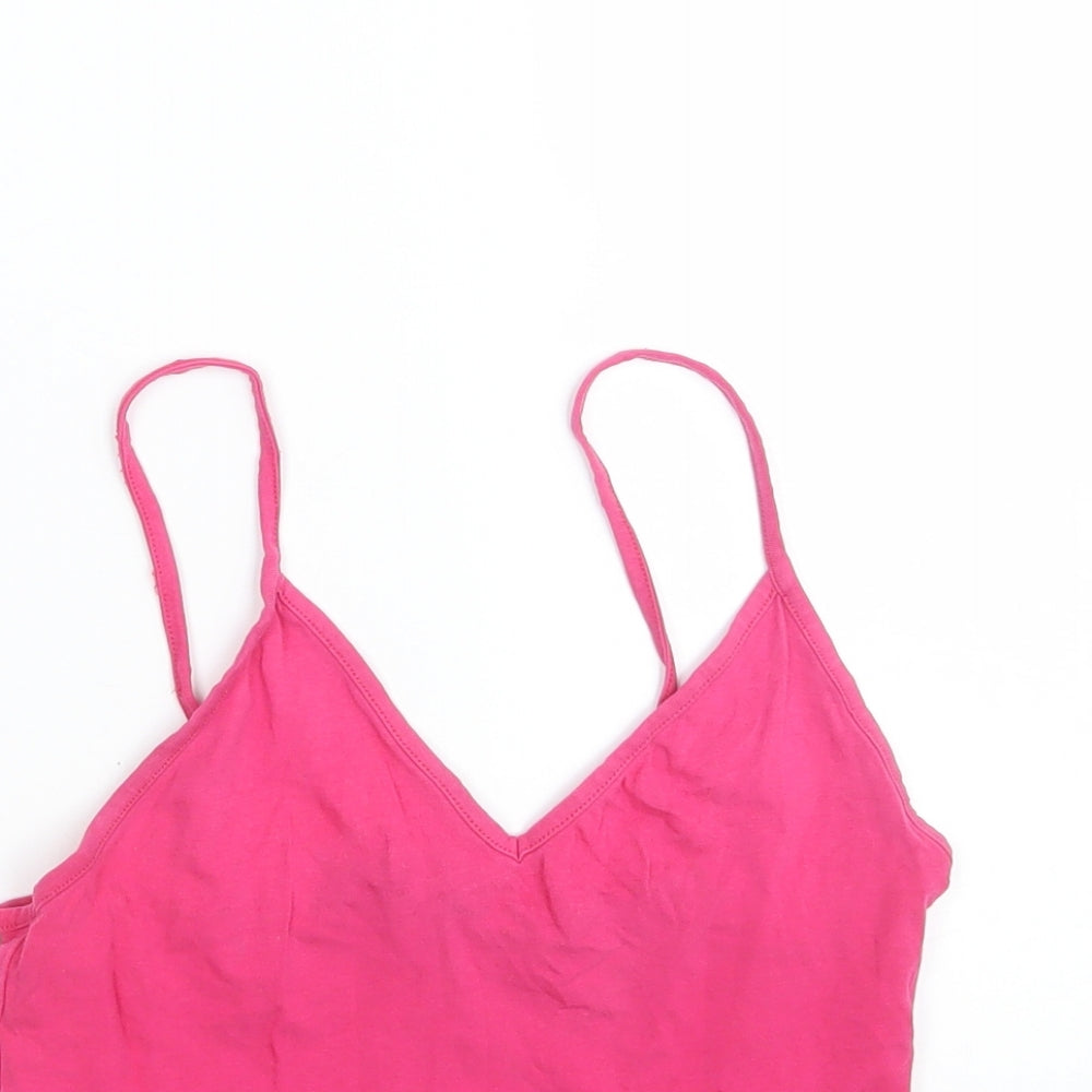 Womens UK Size 8 New Look Pink Basic T-Shirt