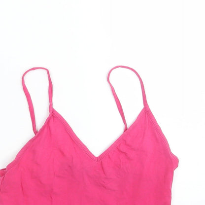 Womens UK Size 8 New Look Pink Basic T-Shirt