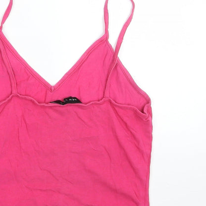 Womens UK Size 8 New Look Pink Basic T-Shirt