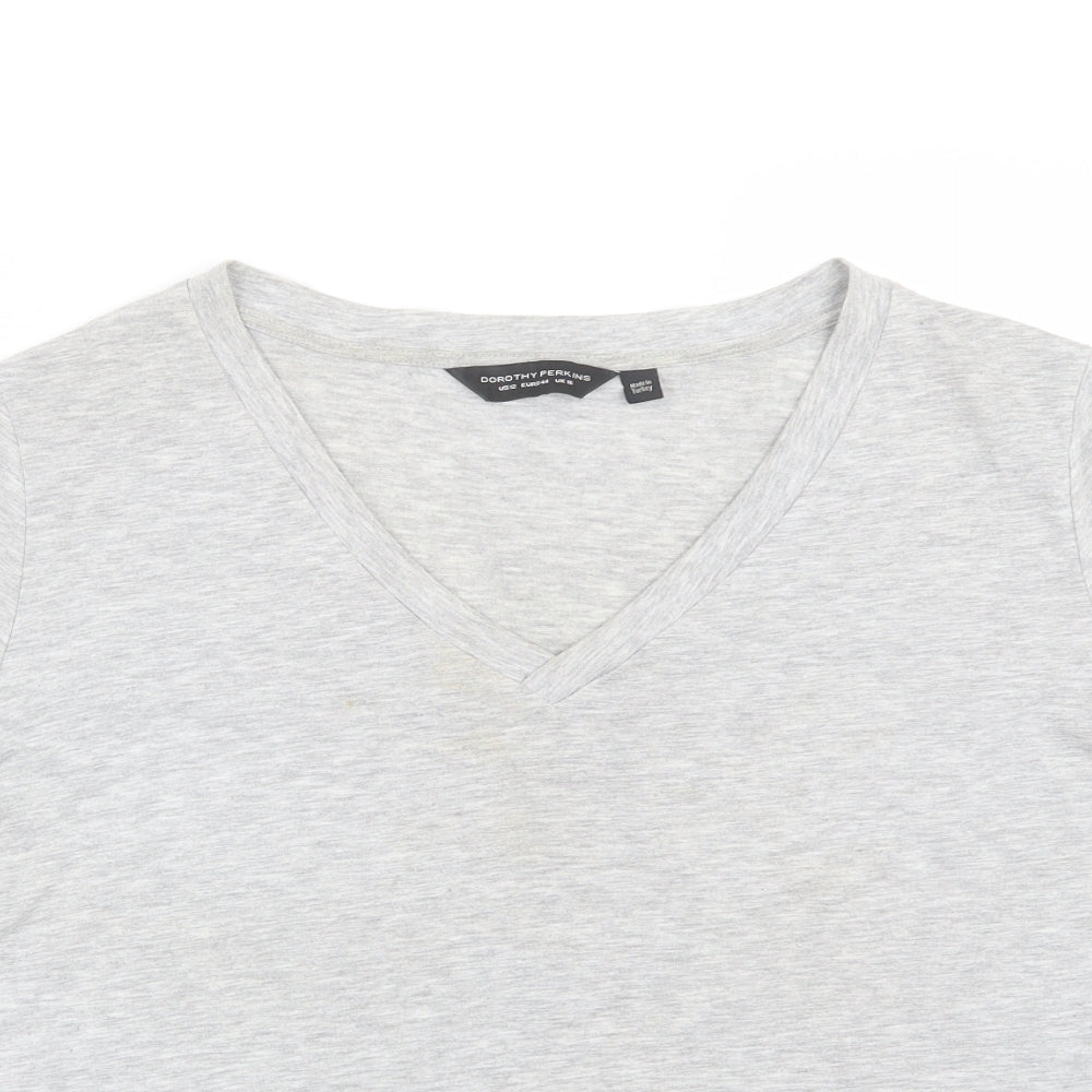 Womens UK Size 16 Dorothy Perkins Grey Basic T-Shirt
