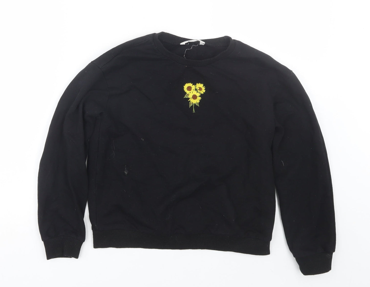 Shien Girls Black   Pullover Sweatshirt Size 11-12 Years  - Flowers