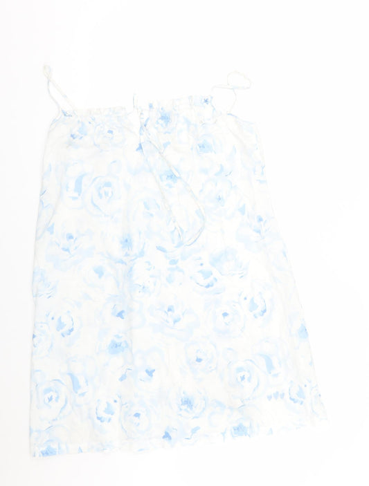 Per Una Womens White Floral  Basic Tank Size L