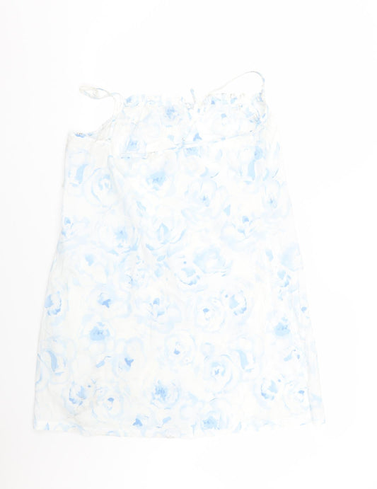 Per Una Womens White Floral  Basic Tank Size L