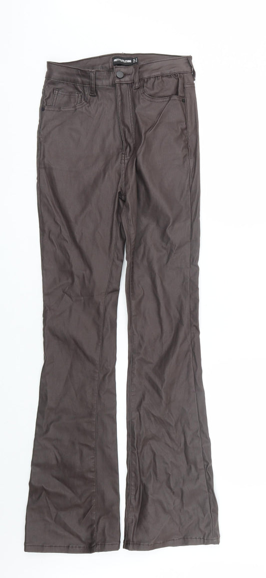 PRETTYLITTLETHING Womens Brown   Capri Jeans Size 8 L31 in