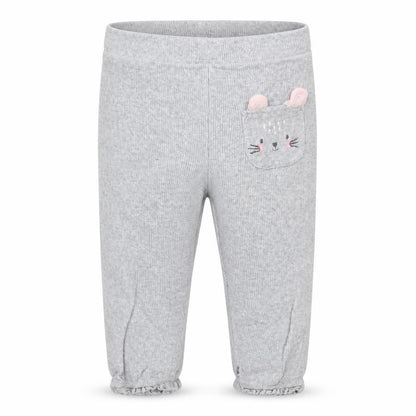 Front view of F&F Baby Grey Capri Trousers, size 6-9, Months