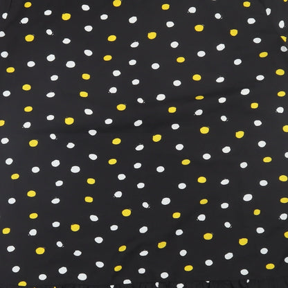 Wednesday Girl Womens Black Polka Dot  Basic T-Shirt Size L