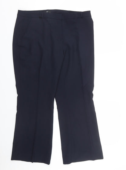 Womens UK Size 16 M&Co Regular Fit  Blue Trousers