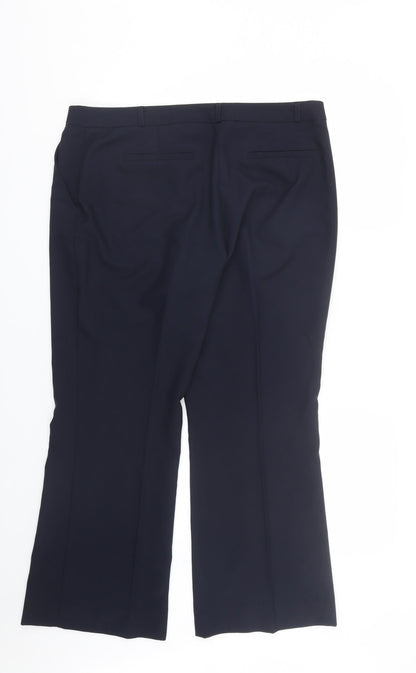 Womens UK Size 16 M&Co Regular Fit  Blue Trousers