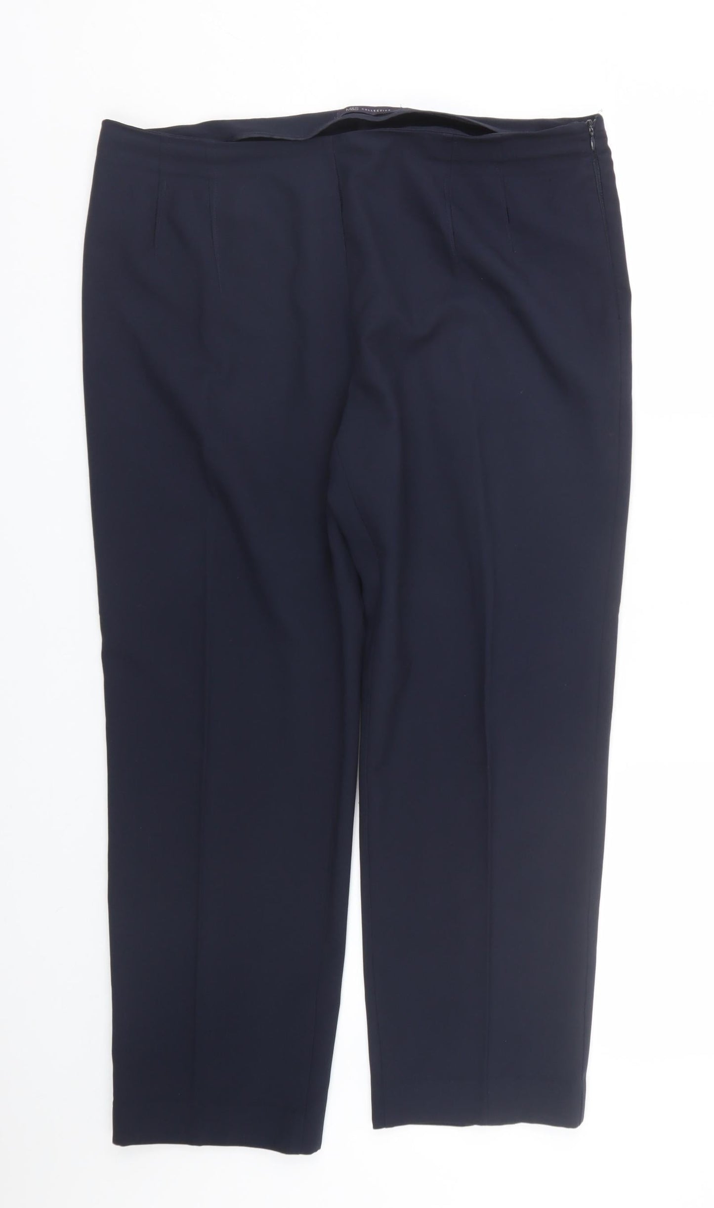 Womens UK Size 16 M&S Regular Fit Carrot Blue Trousers