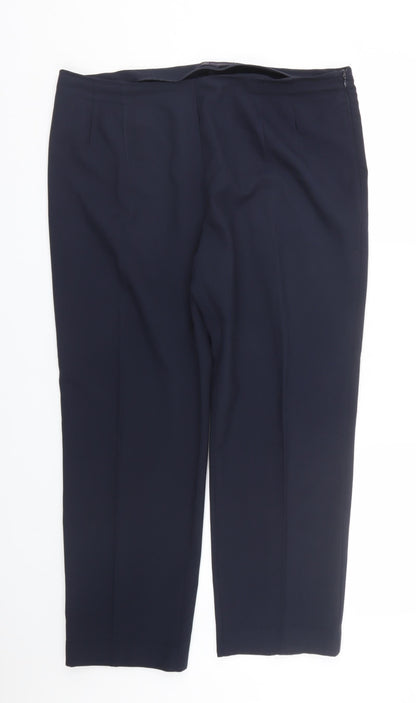 Womens UK Size 16 M&S Regular Fit Carrot Blue Trousers