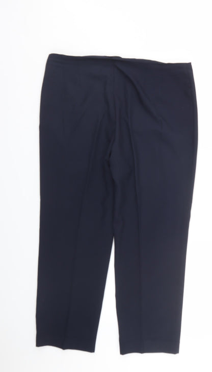 Womens UK Size 16 M&S Regular Fit Carrot Blue Trousers