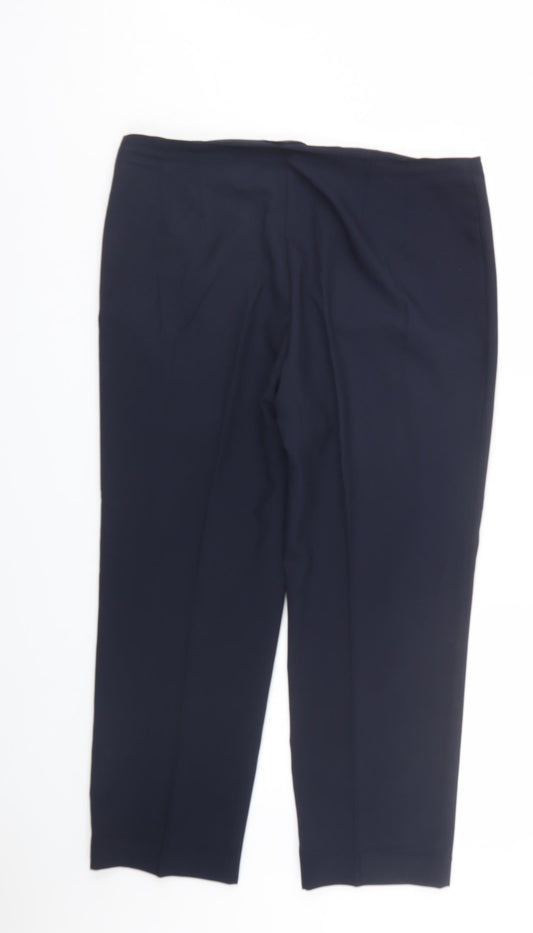 Womens UK Size 16 M&S Regular Fit Carrot Blue Trousers