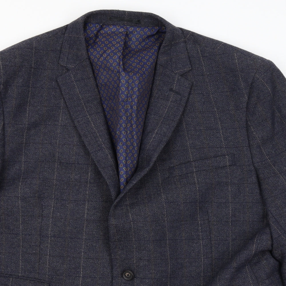 F&F Mens Blue Striped  Jacket Blazer Size L