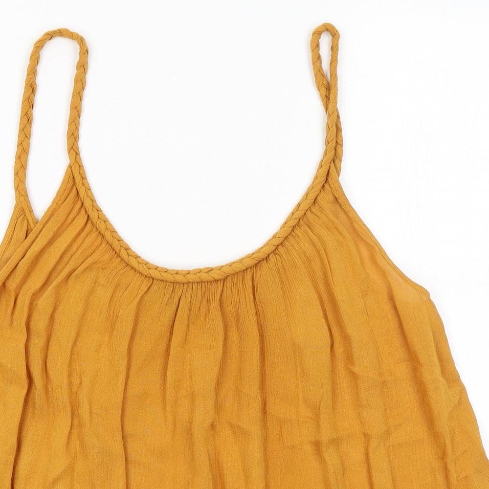 Womens UK Size 8 Topshop Yellow Camisole Tank