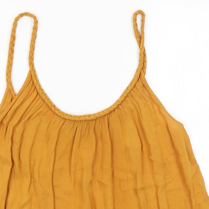 Womens UK Size 8 Topshop Yellow Camisole Tank