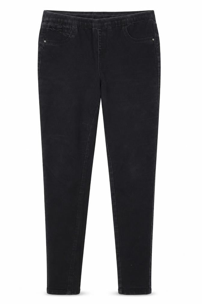 Front view of Denim Co women’s black jegging jeans, size UK 8, 27-inch leg
