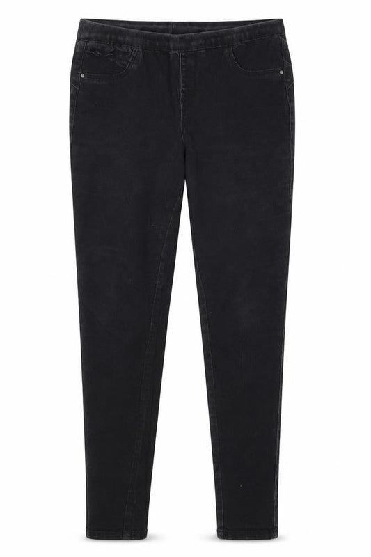 Front view of Denim Co women’s black jegging jeans, size UK 8, 27-inch leg