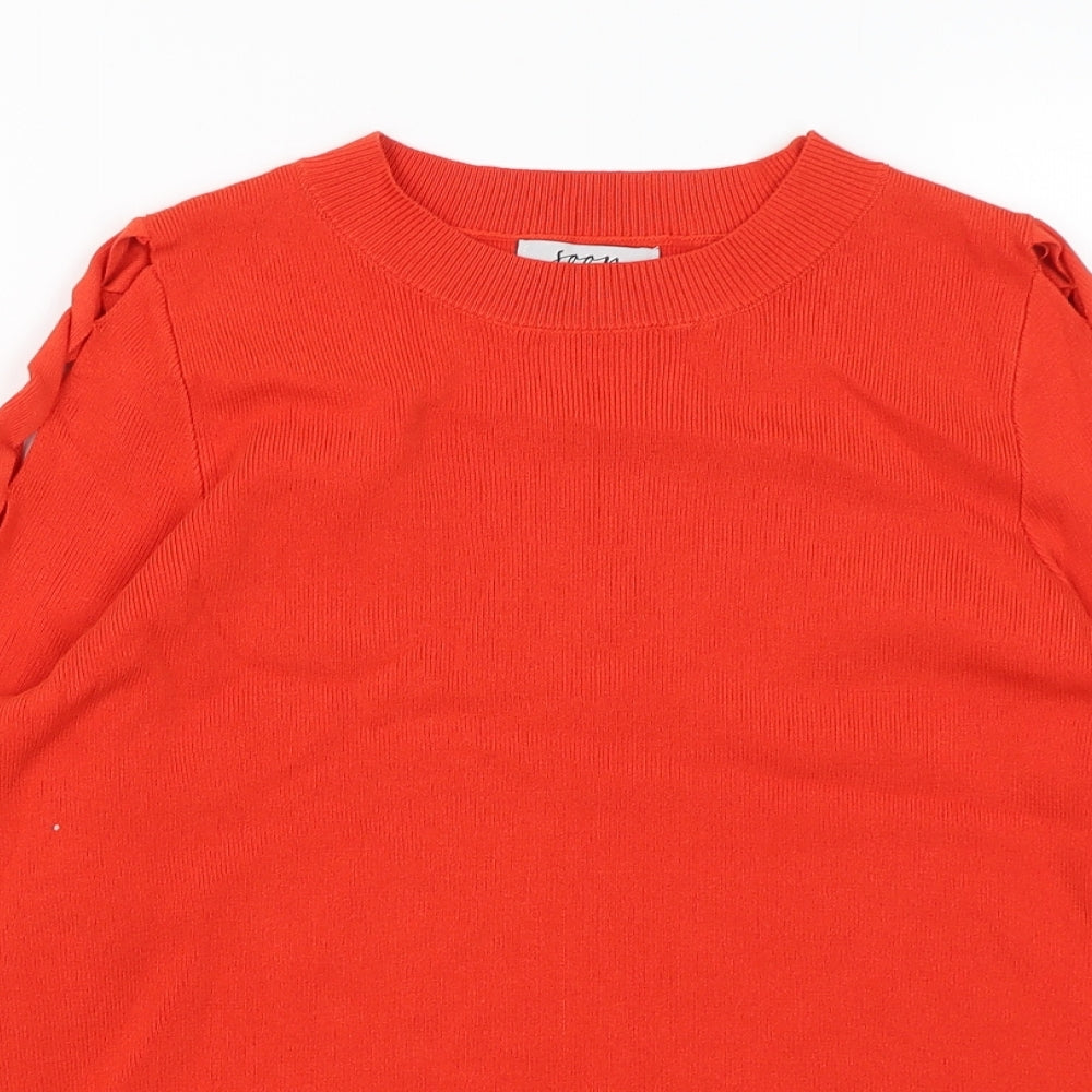 Womens UK Size 12 Soon Red Pullover Jumper