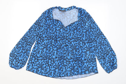 Primark Womens Blue Floral  Basic Blouse Size 6