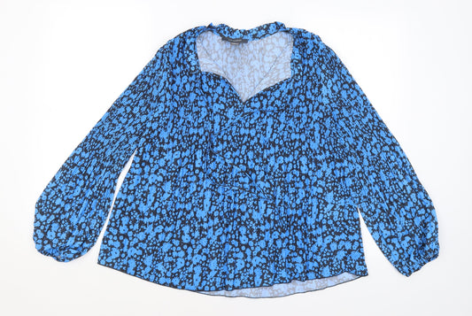 Primark Womens Blue Floral  Basic Blouse Size 6