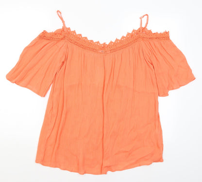 Womens UK Size 10 Pep & Co Orange Basic Blouse
