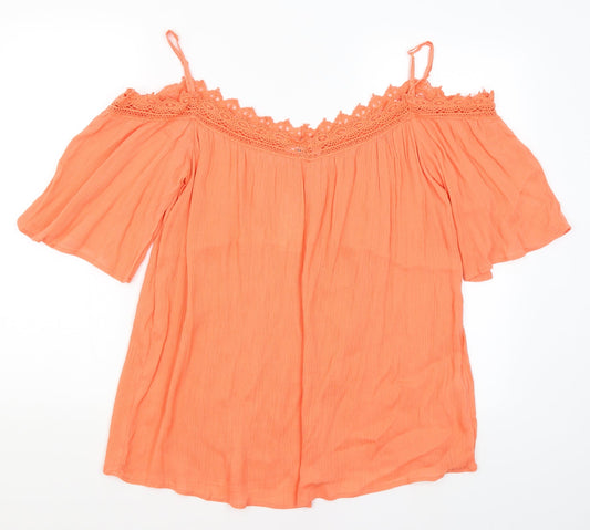 Womens UK Size 10 Pep & Co Orange Basic Blouse
