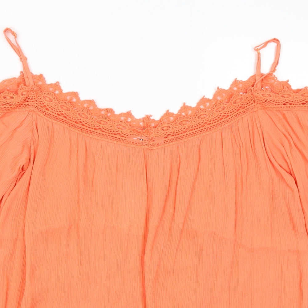 Womens UK Size 10 Pep & Co Orange Basic Blouse