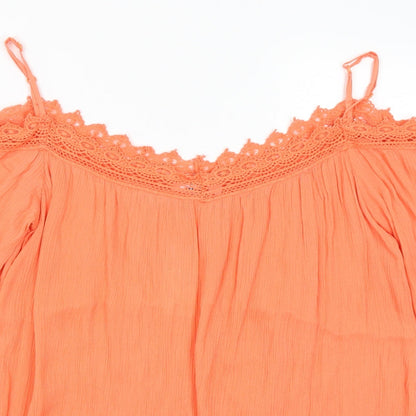 Womens UK Size 10 Pep & Co Orange Basic Blouse