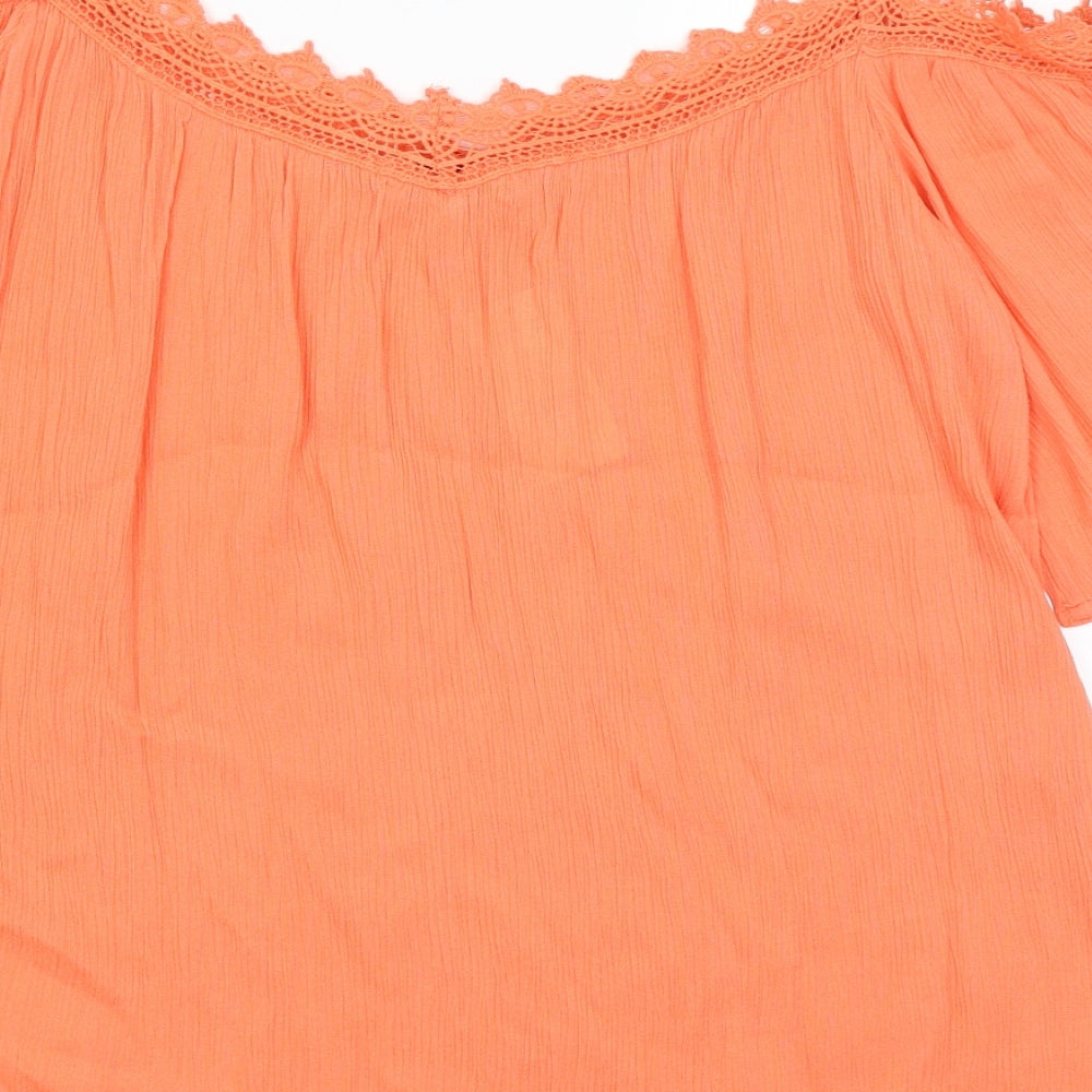 Womens UK Size 10 Pep & Co Orange Basic Blouse
