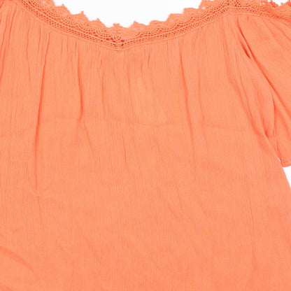 Womens UK Size 10 Pep & Co Orange Basic Blouse