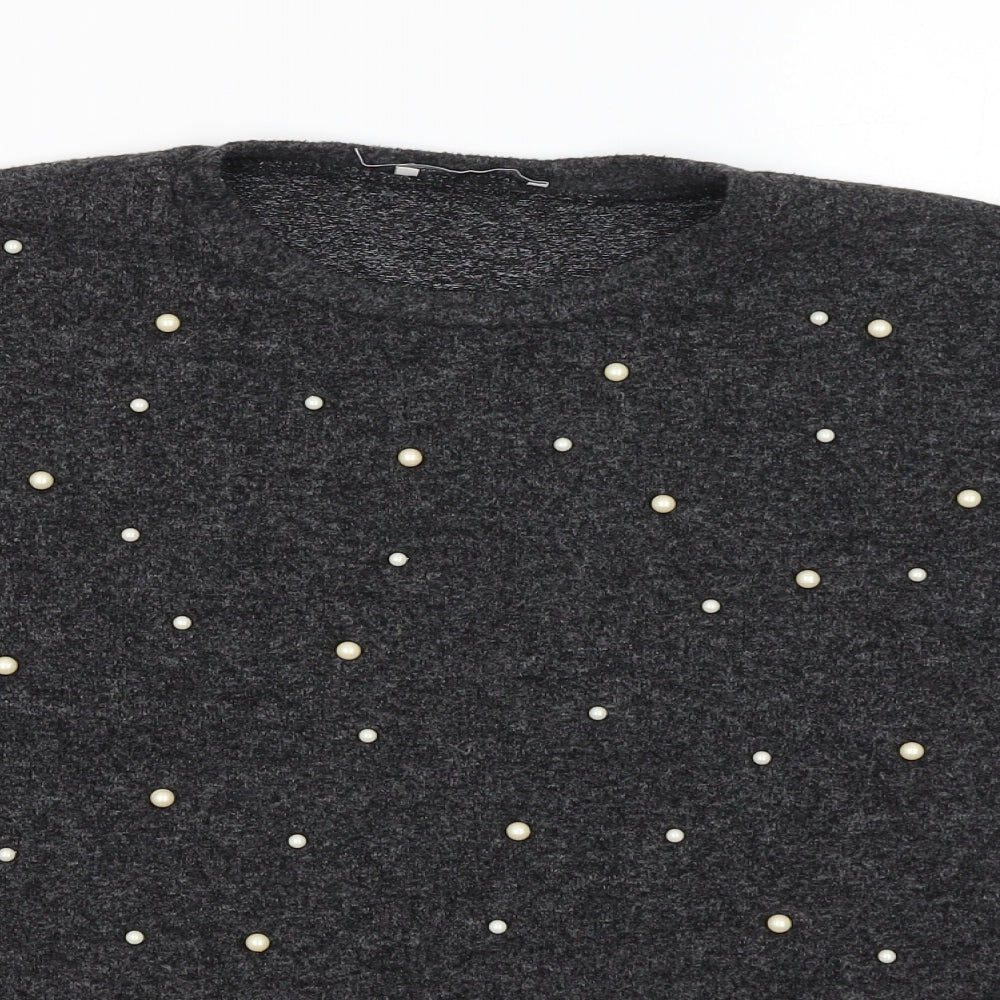 Womens UK Size S Zara Grey Pullover Jumper