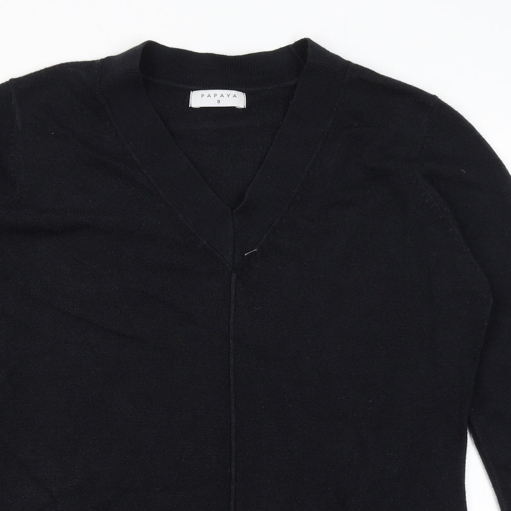 Womens UK Size 8 Papaya Black Pullover Jumper