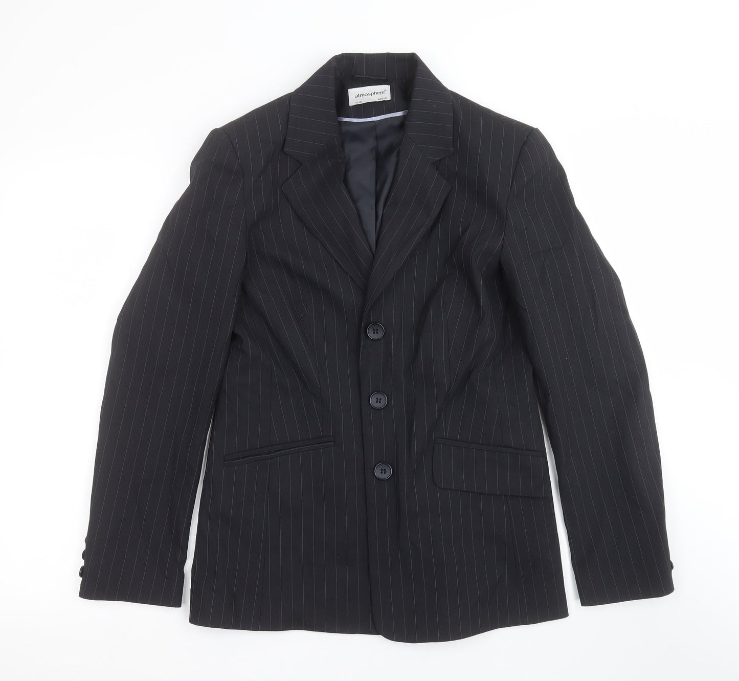 Primark Womens Black Striped  Jacket Suit Jacket Size 12
